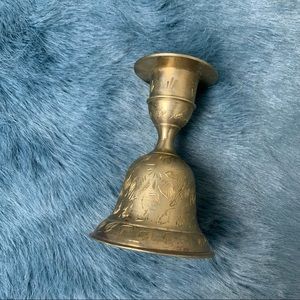 Vintage brass bell with candle holder
